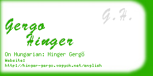 gergo hinger business card