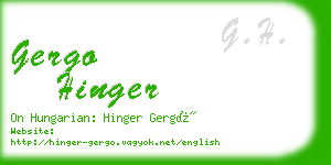 gergo hinger business card